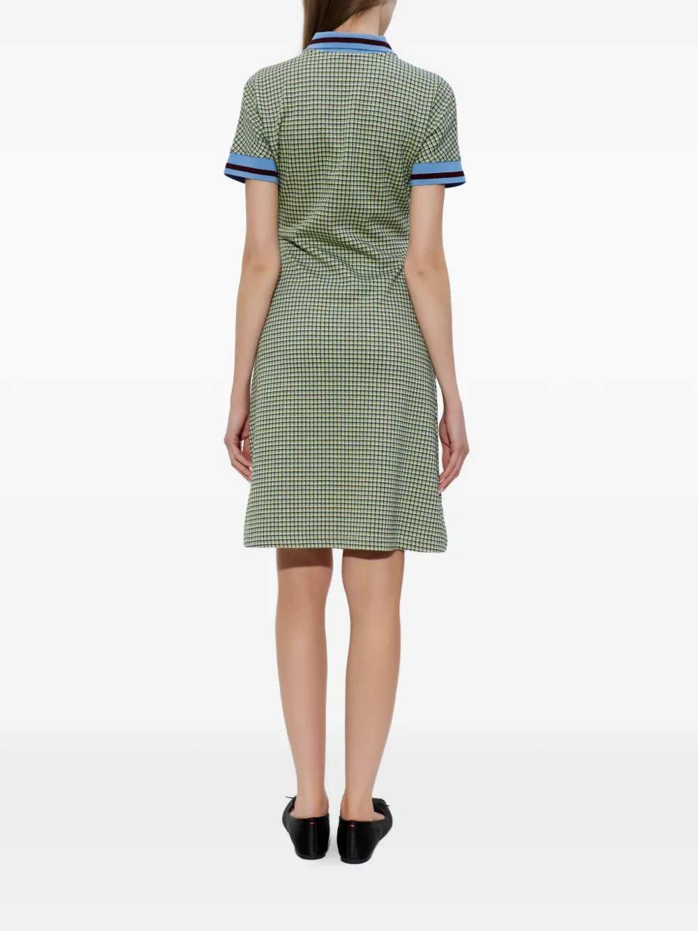 Marni Geruite mini-jurk met polokraag Groen