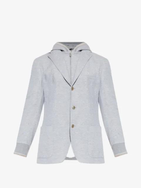 Eleventy hooded buttoned jacket