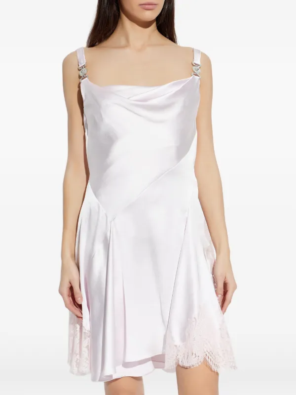 versace satin dress Versace Medusa Corset Enver Satin Midi Dress