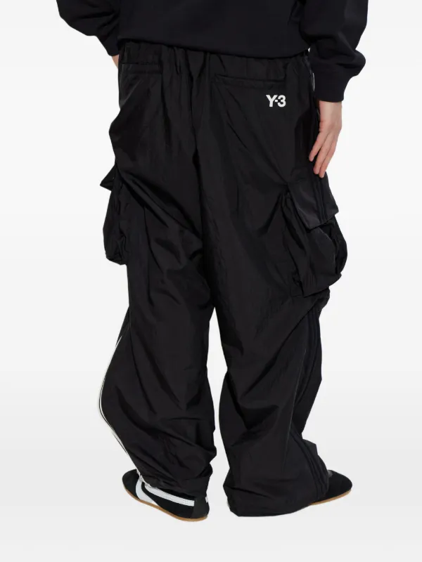 Y-3 Stripe Cargo Trousers | Black | FARFETCH