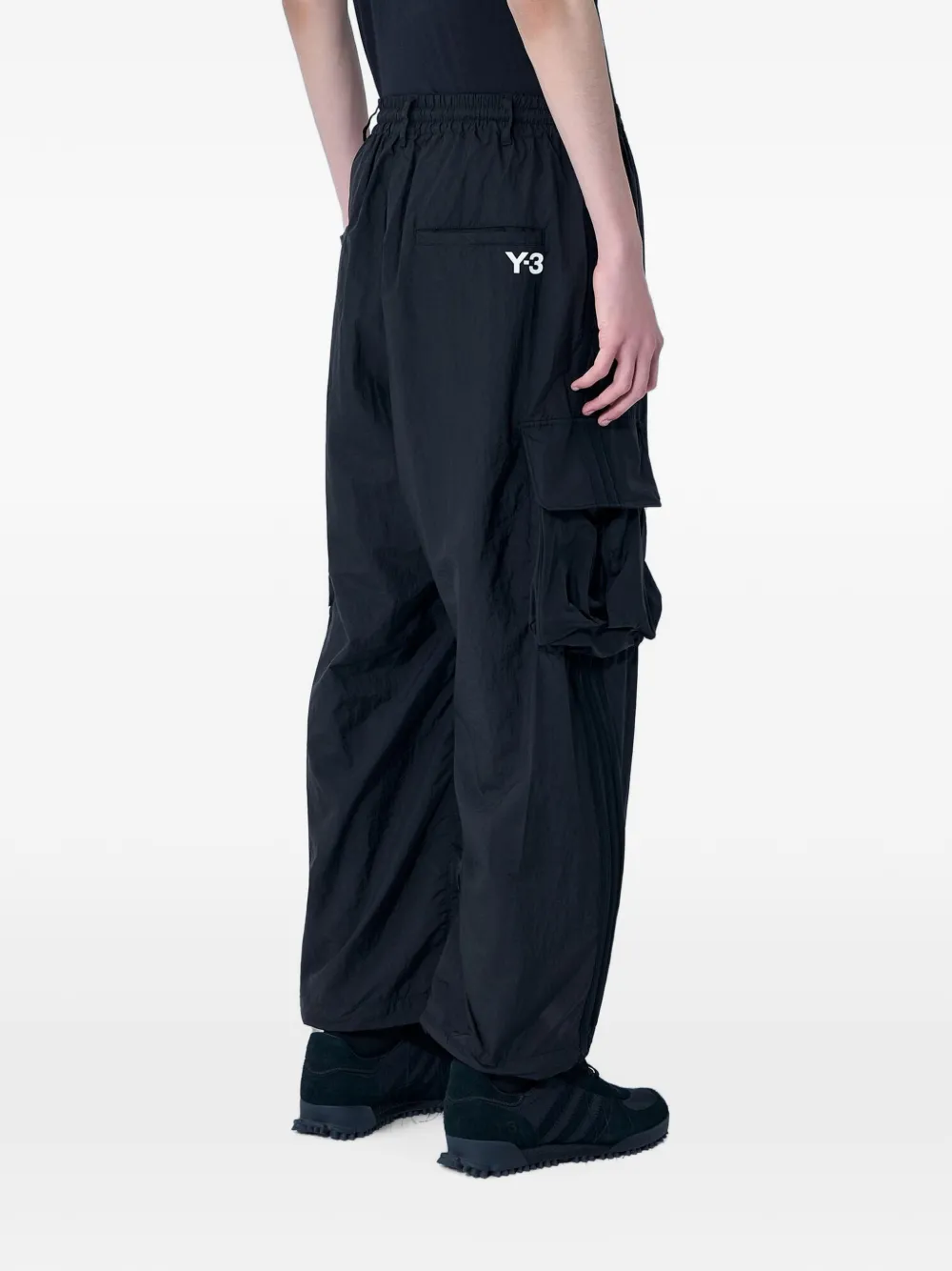 Y-3 Stripe Cargo Trousers | Black | FARFETCH
