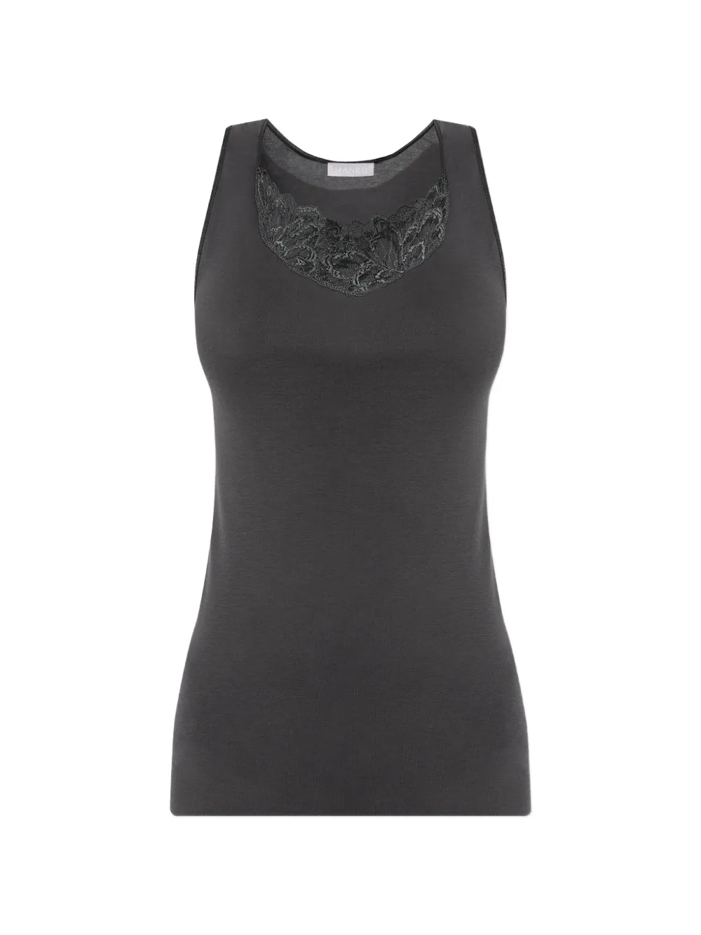 Hanro Lace-trim Tank Top In Gray