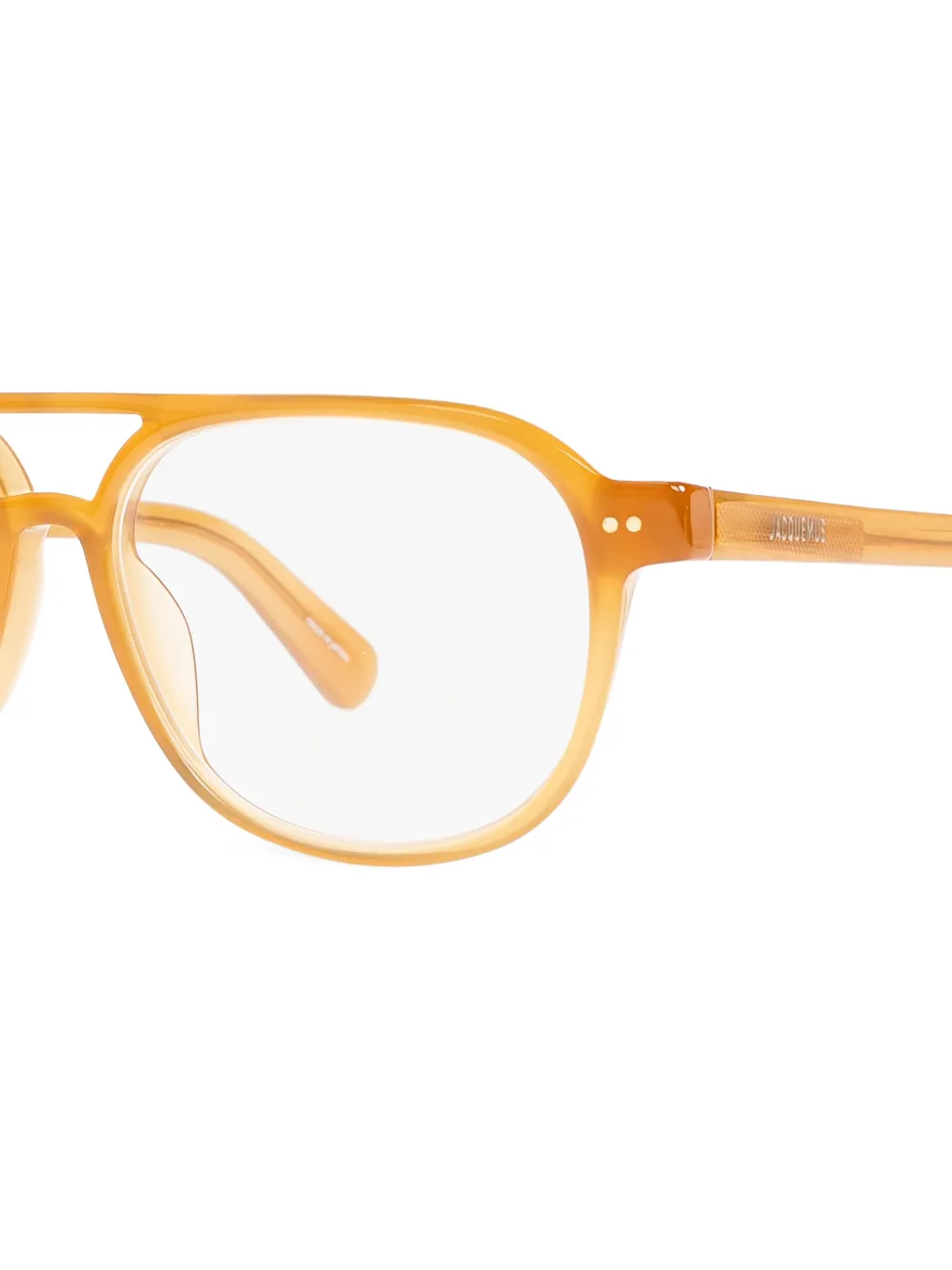 Jacquemus Altu bril met piloten montuur Oranje
