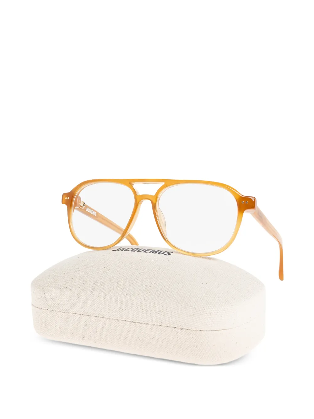 Jacquemus Altu bril met piloten montuur Oranje