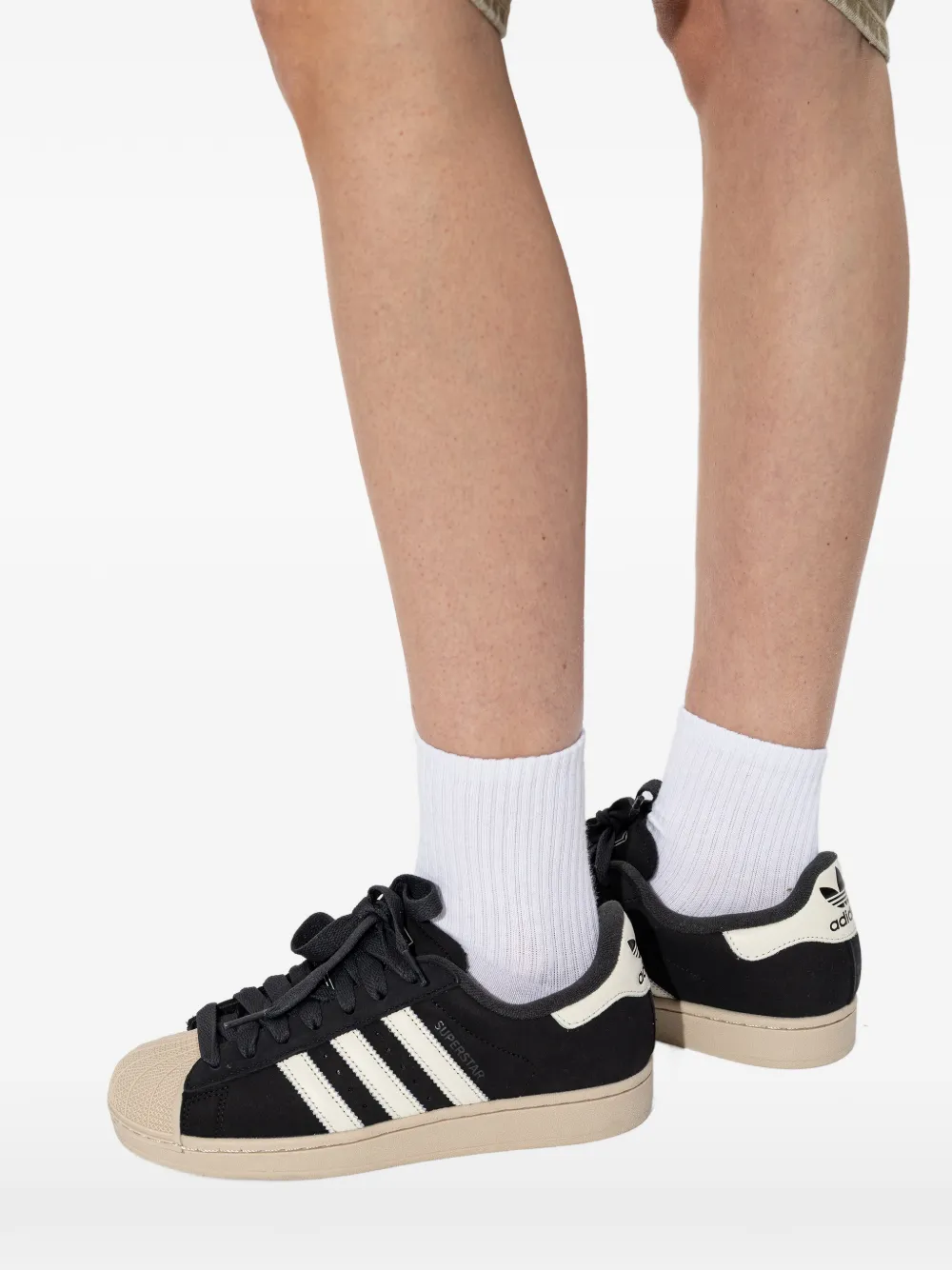 adidas Superstar II gestreepte sneakers Zwart