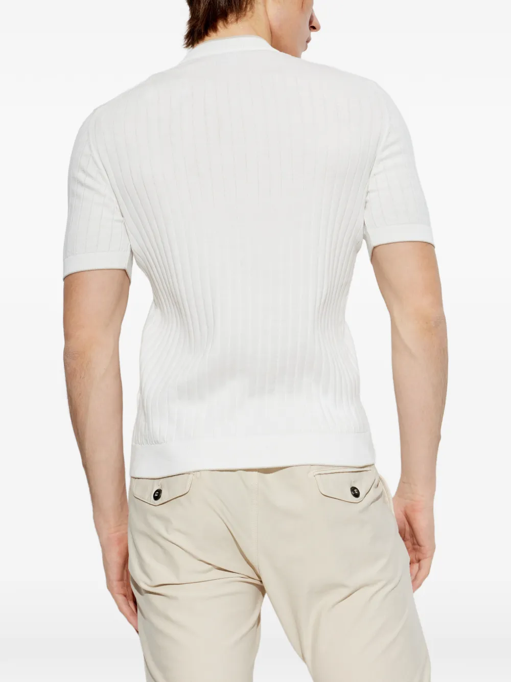Eleventy Geribbeld T-shirt met korte mouwen Wit