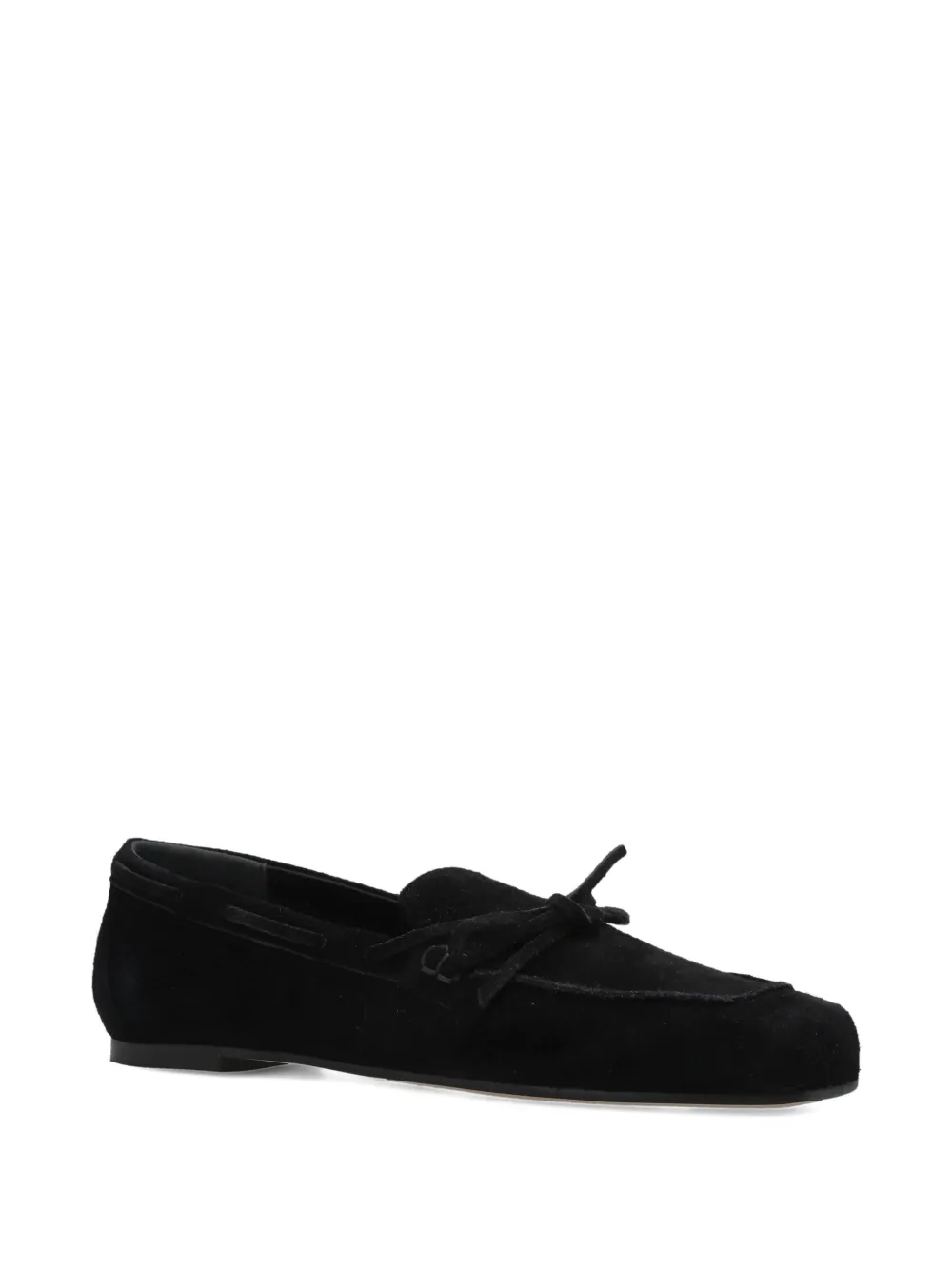 Aeyde bow-detail suede loafers Zwart