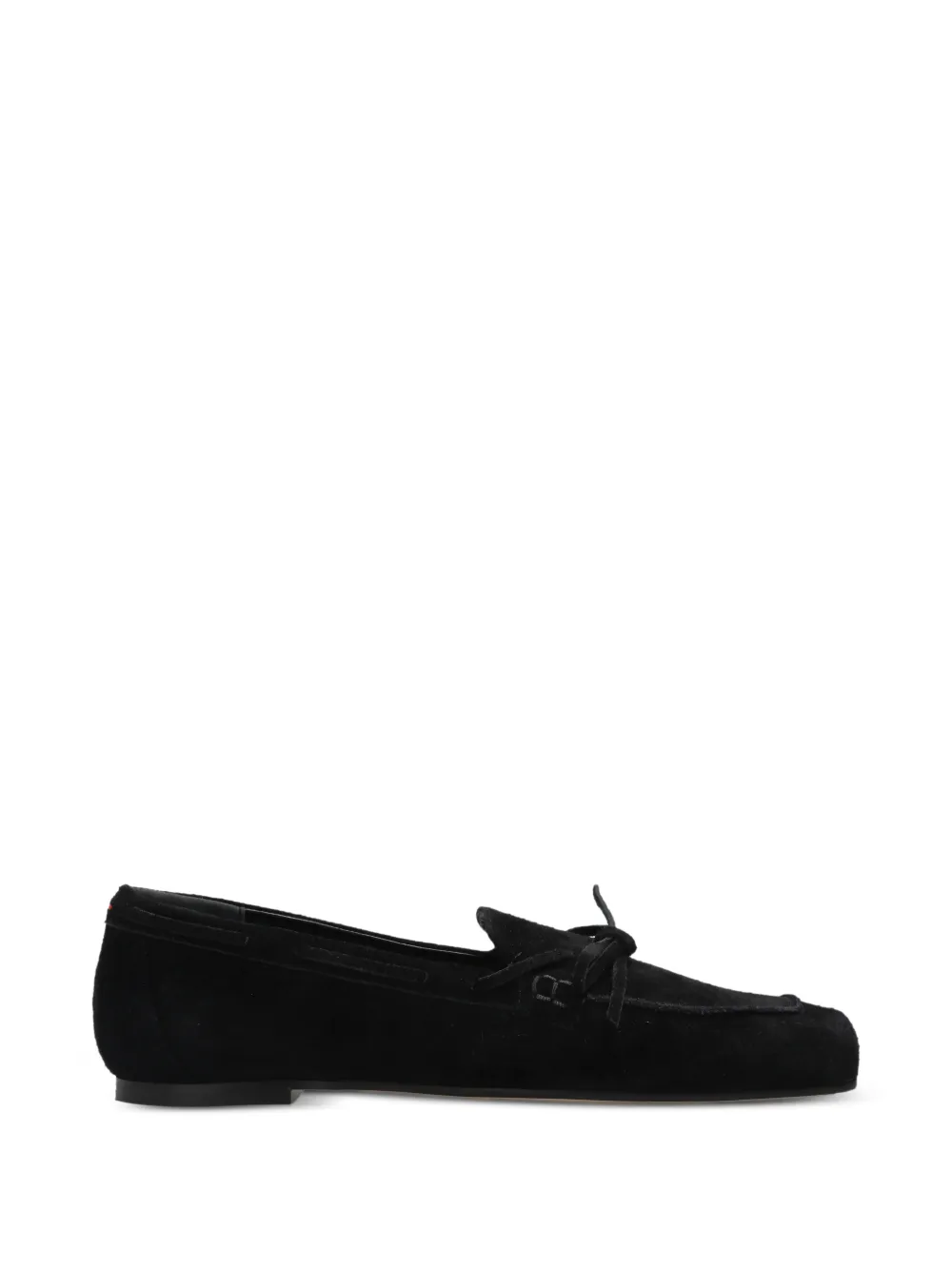 Aeyde bow-detail suede loafers Zwart