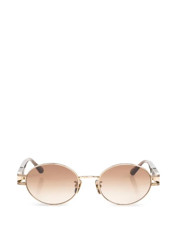Linda Farrow Phoebe Round-frame Sunglasses in Brown