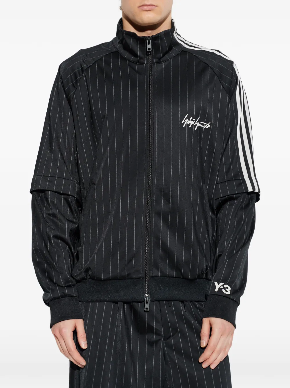Y-3 Gestreept jack Zwart
