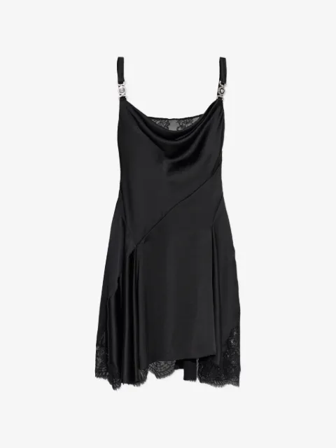 Versace lace-trim satin mini dress