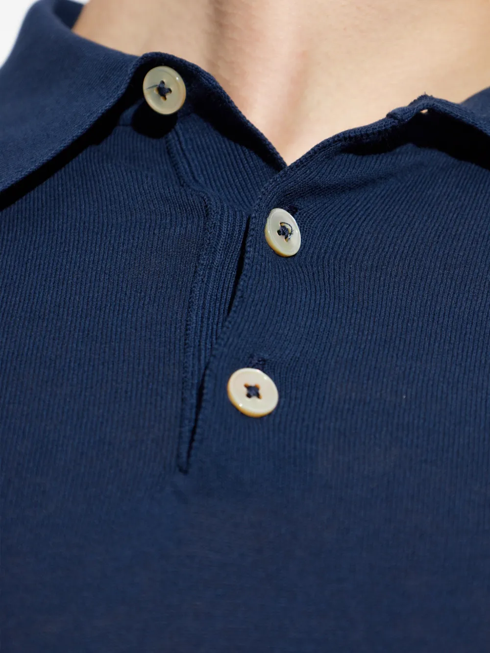Eleventy Poloshirt met knopen en lange mouwen Blauw