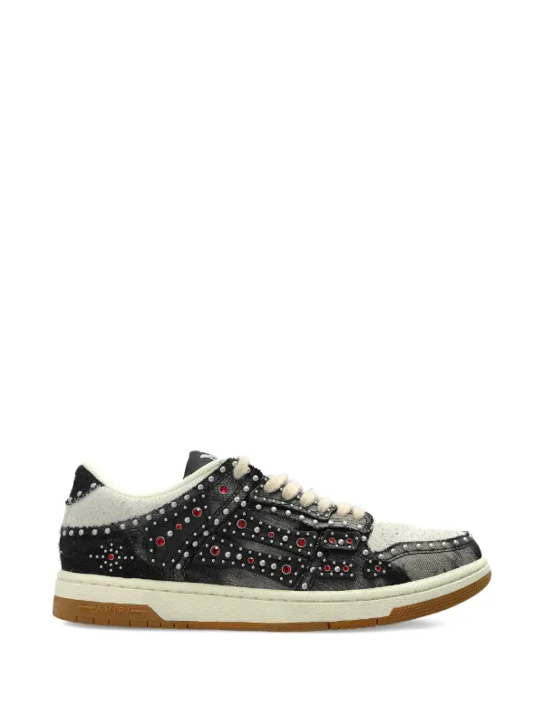 Amiri Stud Skel Top Low Sneakers in Black