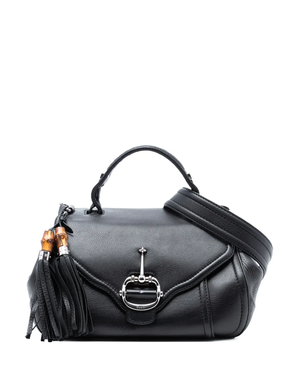 Gucci Pre-Owned 2016-2025 Leather Techno Horsebit Top Handle Bag satchel - Nero