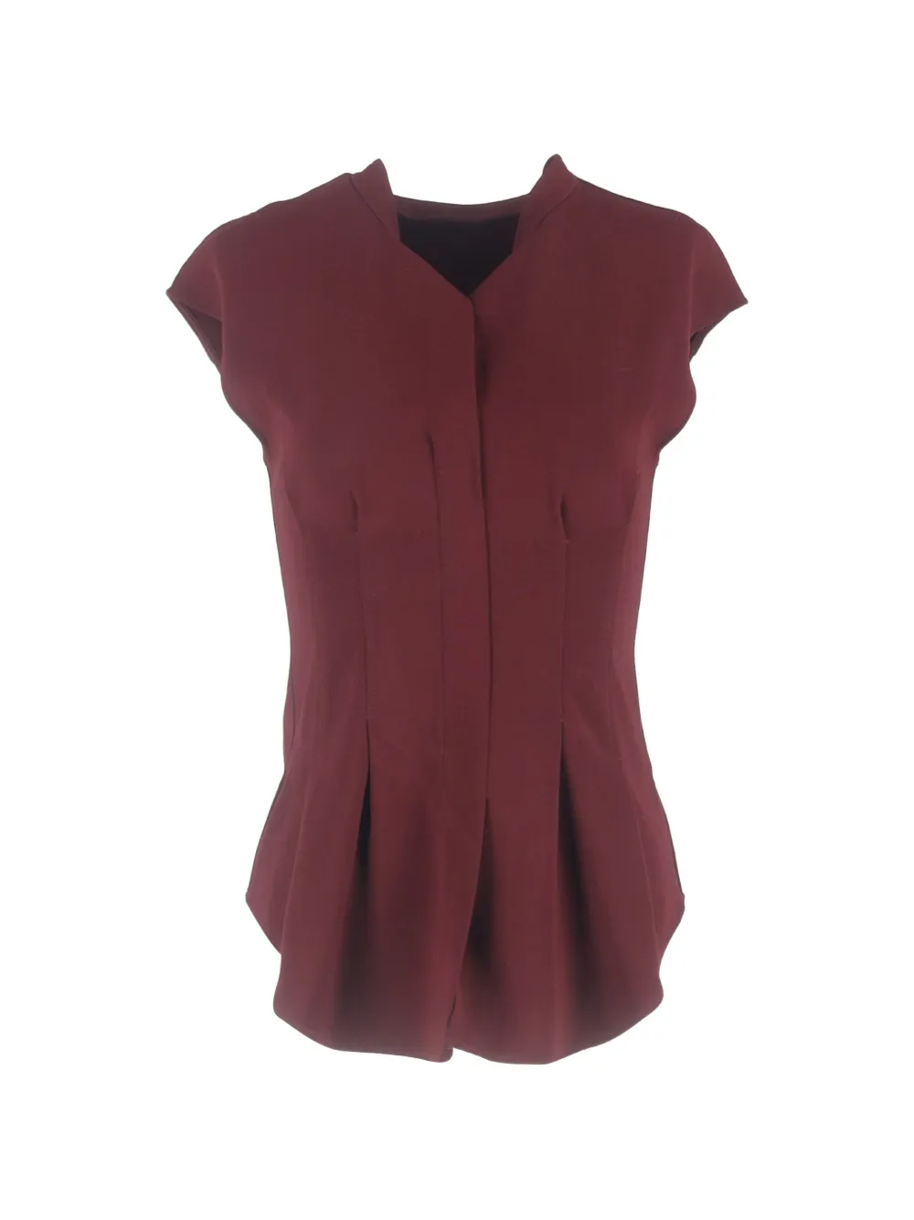 Theory short-sleeved pleated blouse - Rosso