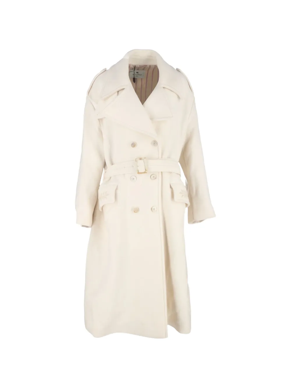 Etro Vintage double-breasted belted coat - Bianco