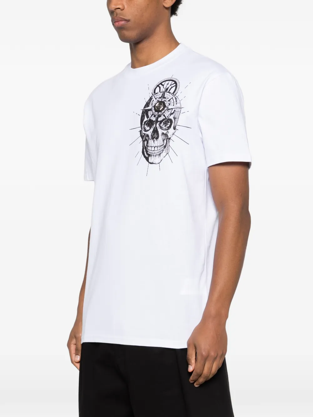 Philipp Plein T-shirt met doodskopprint Wit