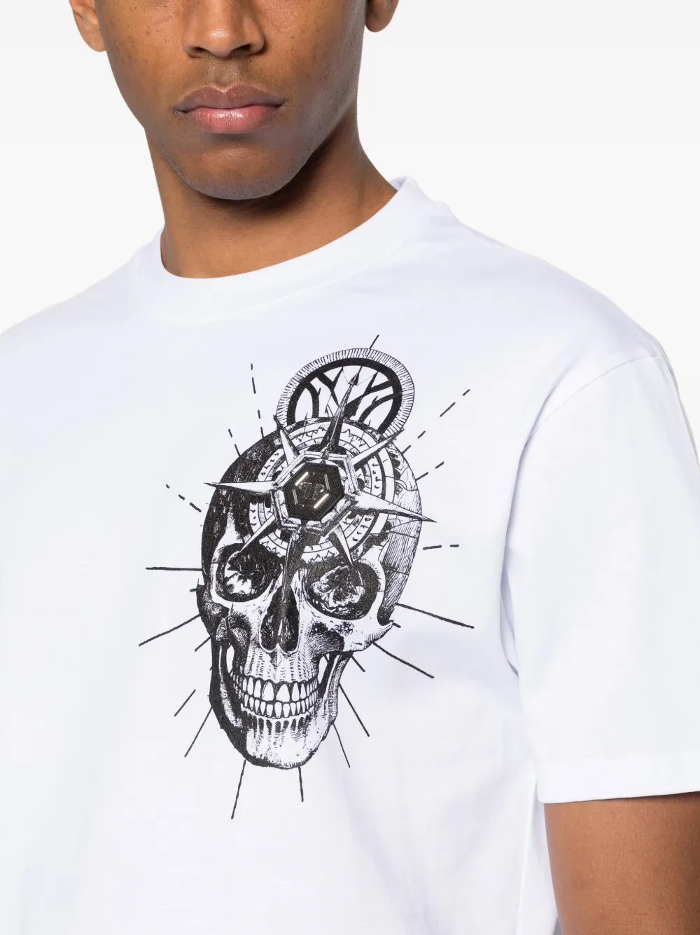 Philipp Plein T-shirt met doodskopprint Wit