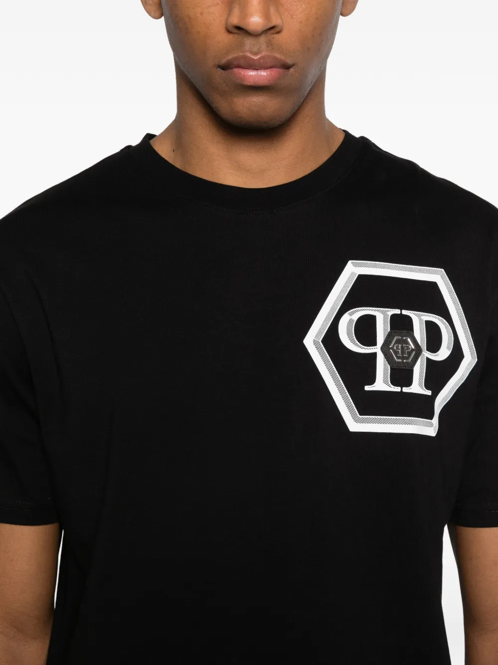 Philipp Plein T-shirt met ronde hals Zwart