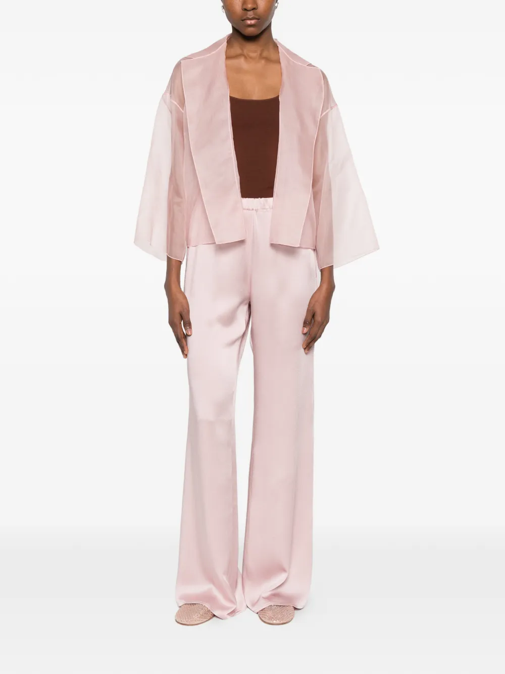  Antonelli Elasticated-waistband Palazzo Pants - Pink 