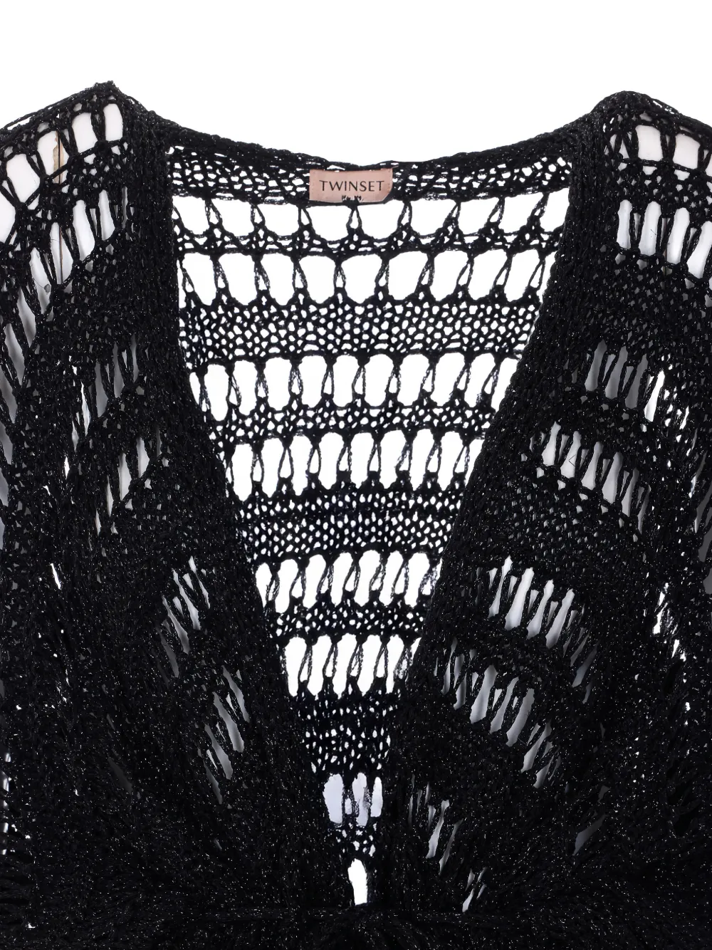  Twinset Lurex Mesh Fringe Dress - Black 