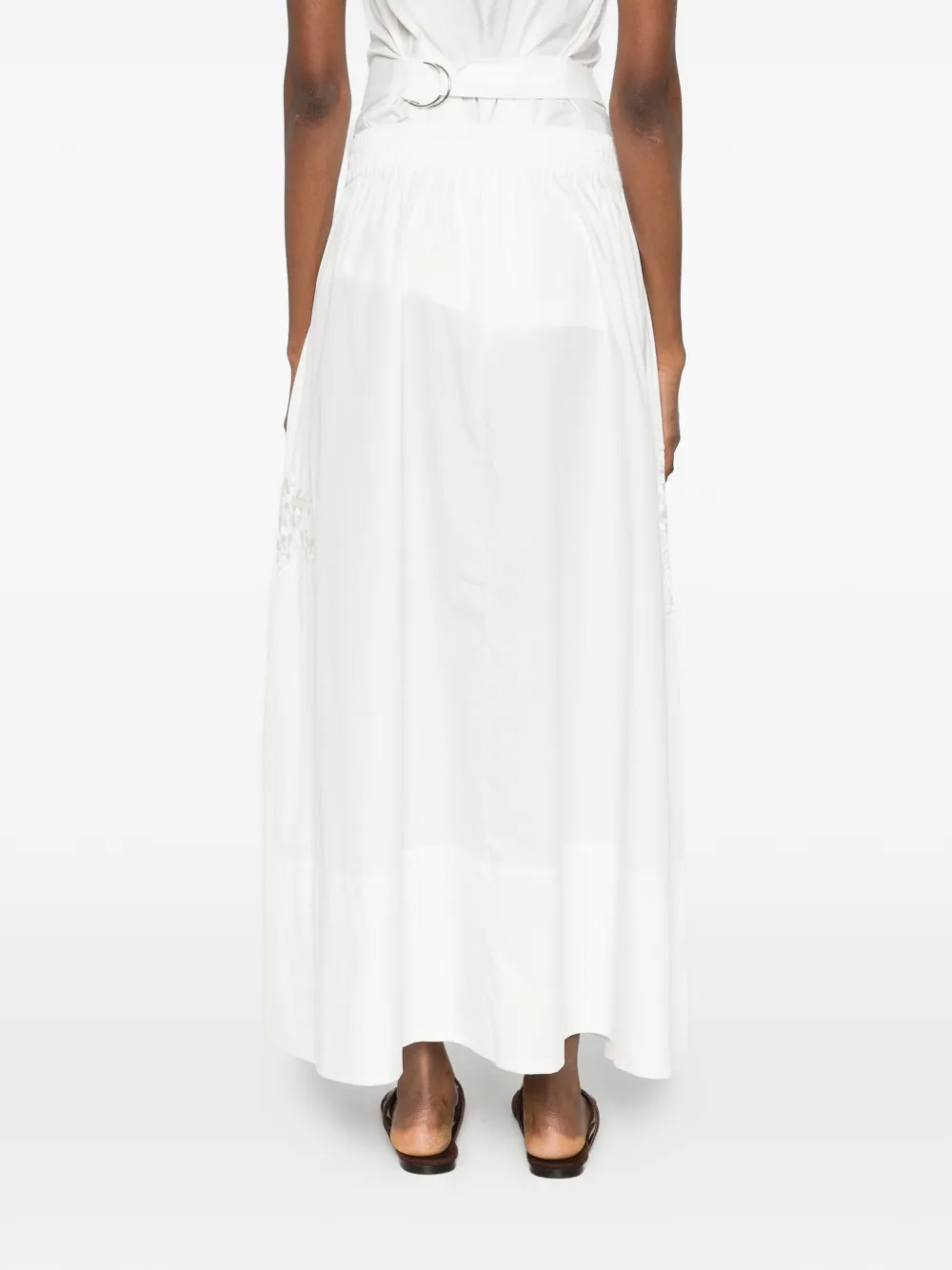 Ninja Embroidery Drawstring Maxi Skirt