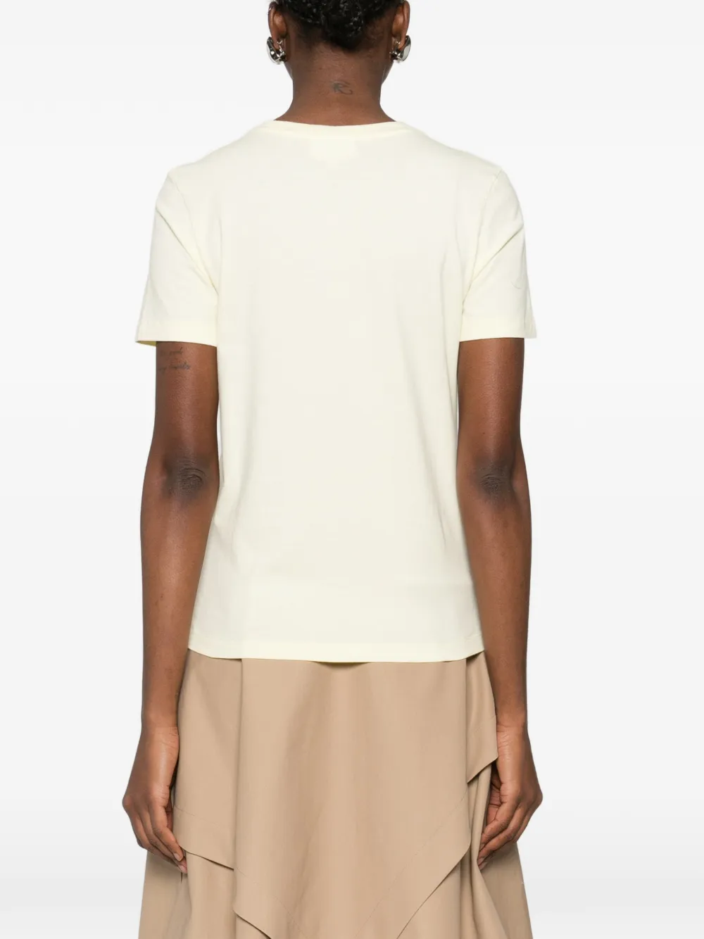Maison Kitsuné T-shirt met vospatroon Geel