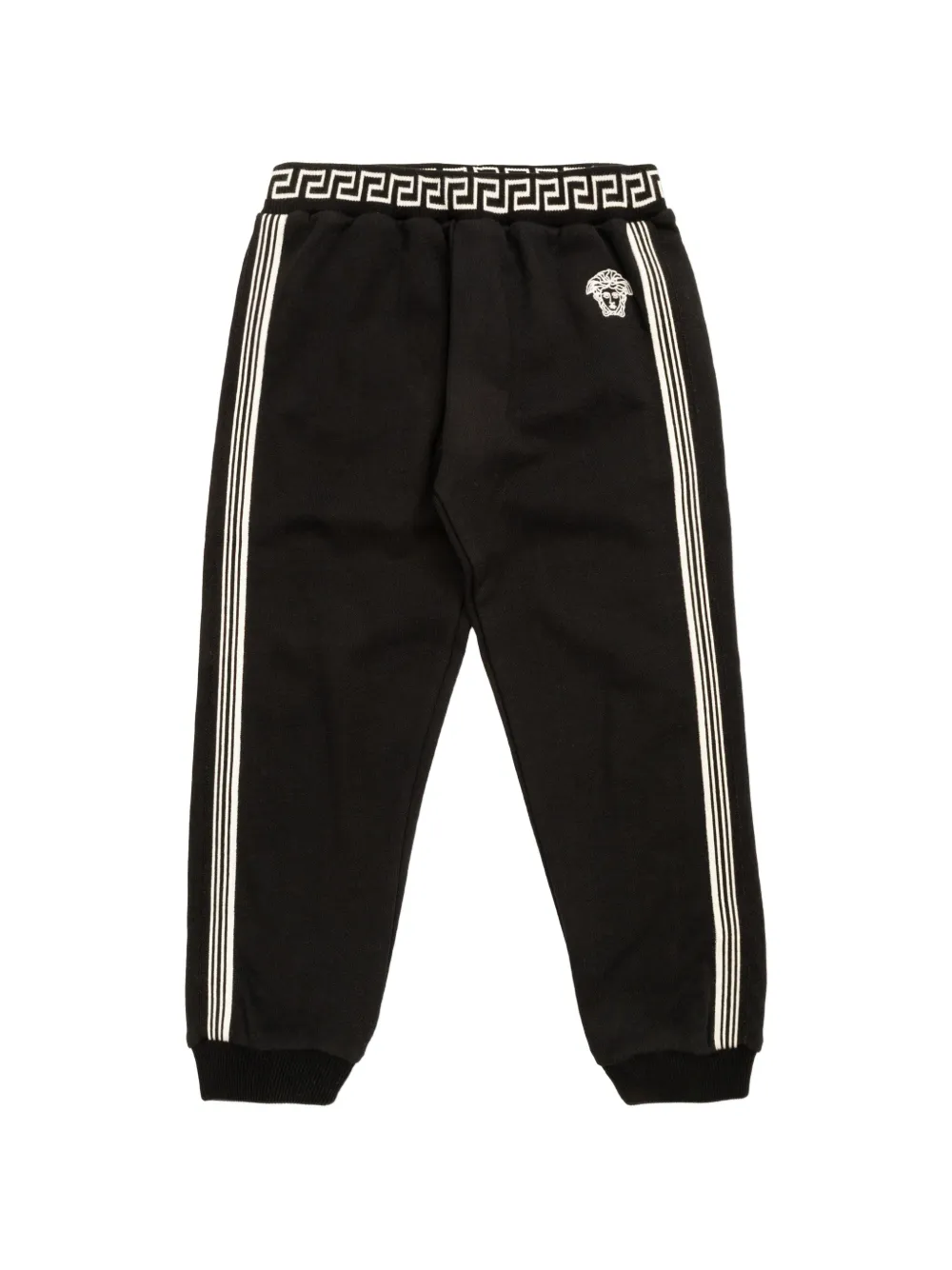 Versace Kids medusa stripe track pants - Nero