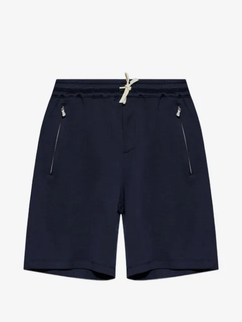 Eleventy drawstring-fastening zip-pocket track shorts