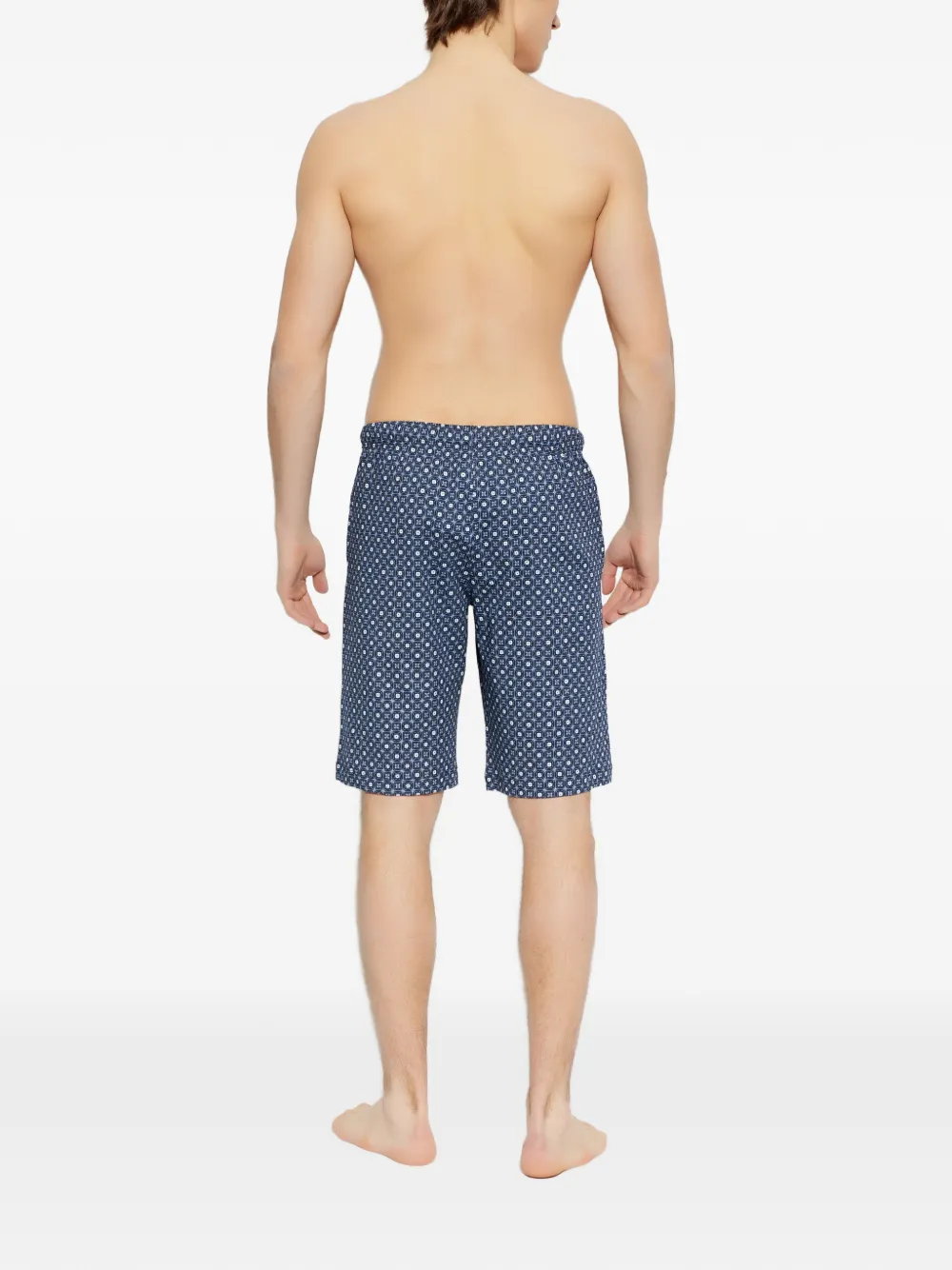  Hanro Drawstring Patterned Shorts - Blue 