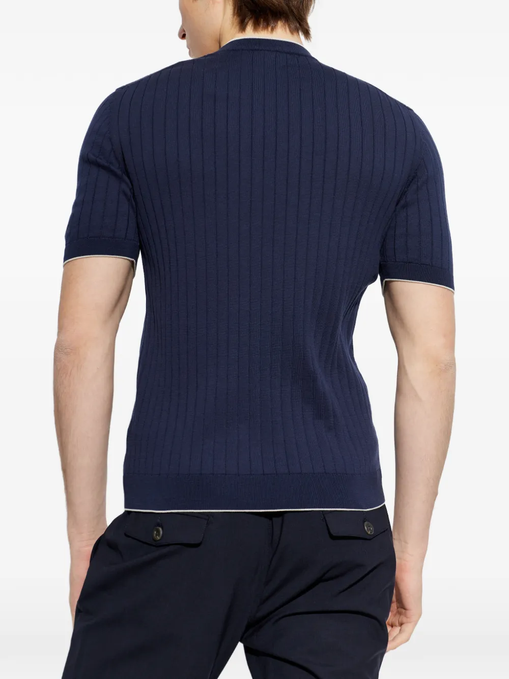  Eleventy Ribbed Short-sleeve T-shirt - Blue 