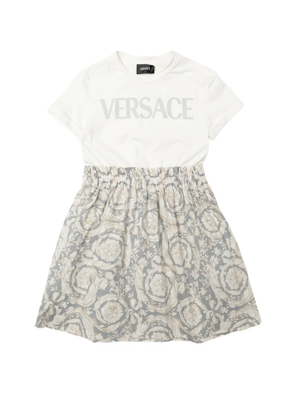Versace Kids floral T-shirt dress - Bianco