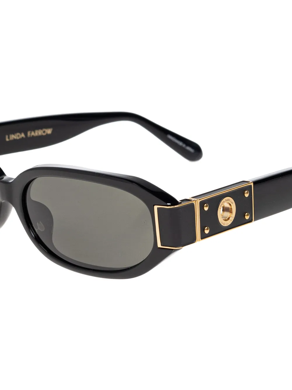  Linda Farrow Oval-frame Sunglasses - Black 