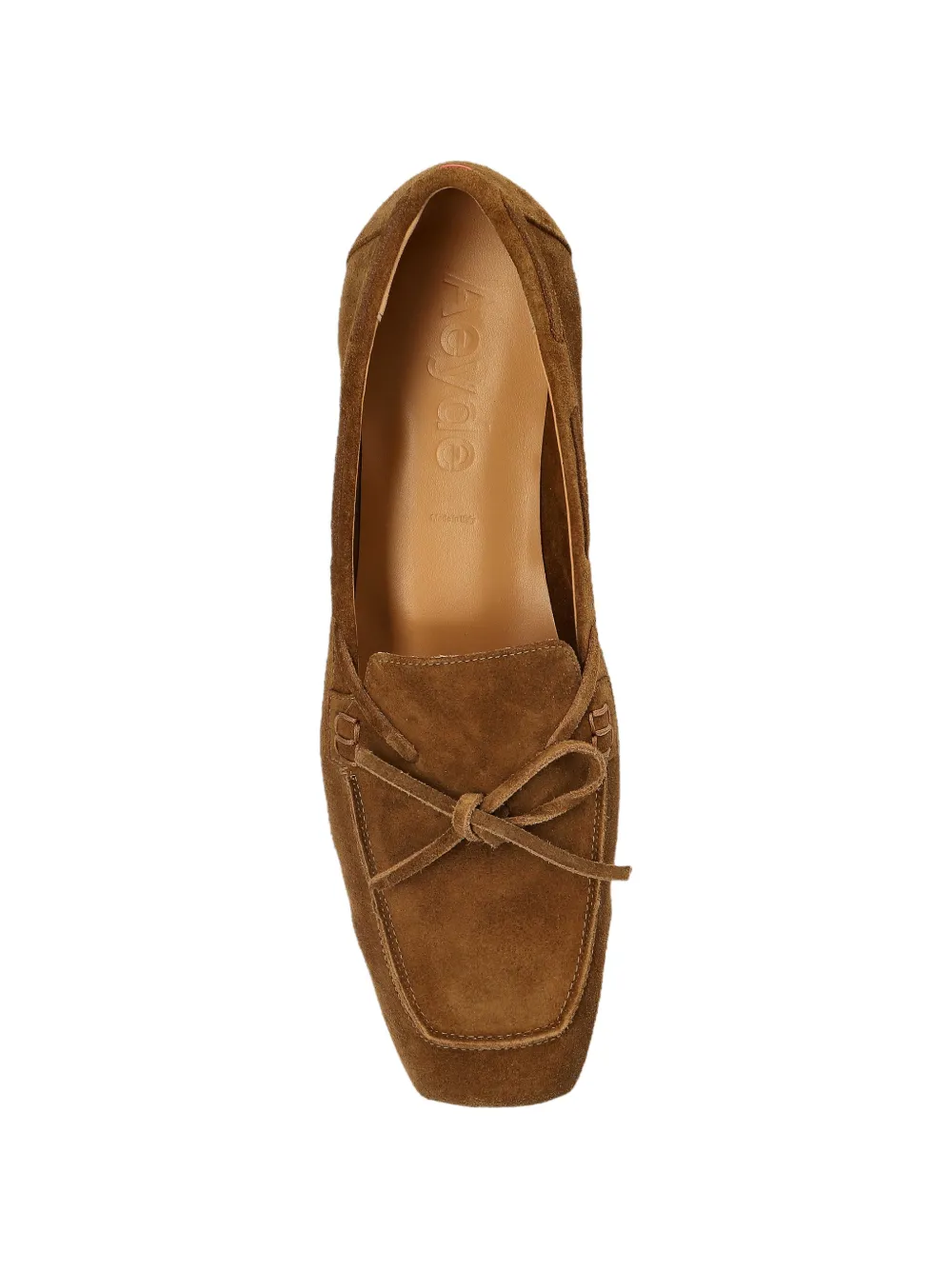 Aeyde bow-detail suede loafers Bruin