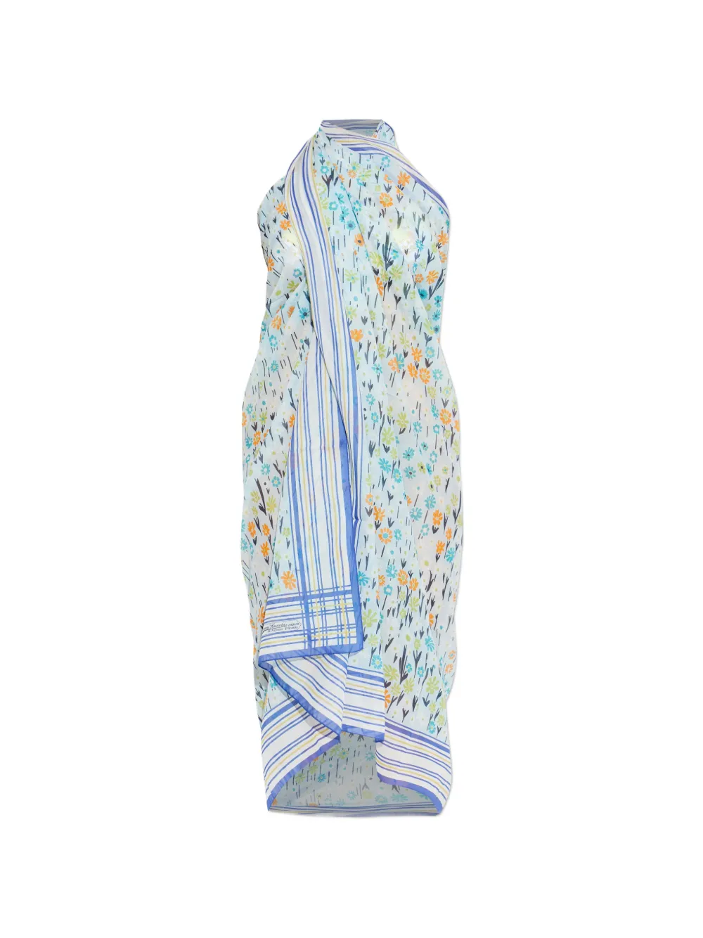 Lanvin striped floral beach dress - Blau