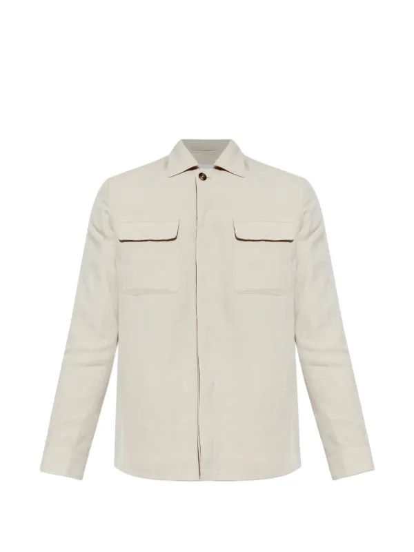 Eleventy Chest-pockets Jacket in Neutrals