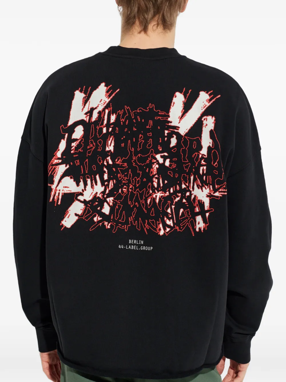 44 LABEL GROUP Sweater met ronde hals Zwart