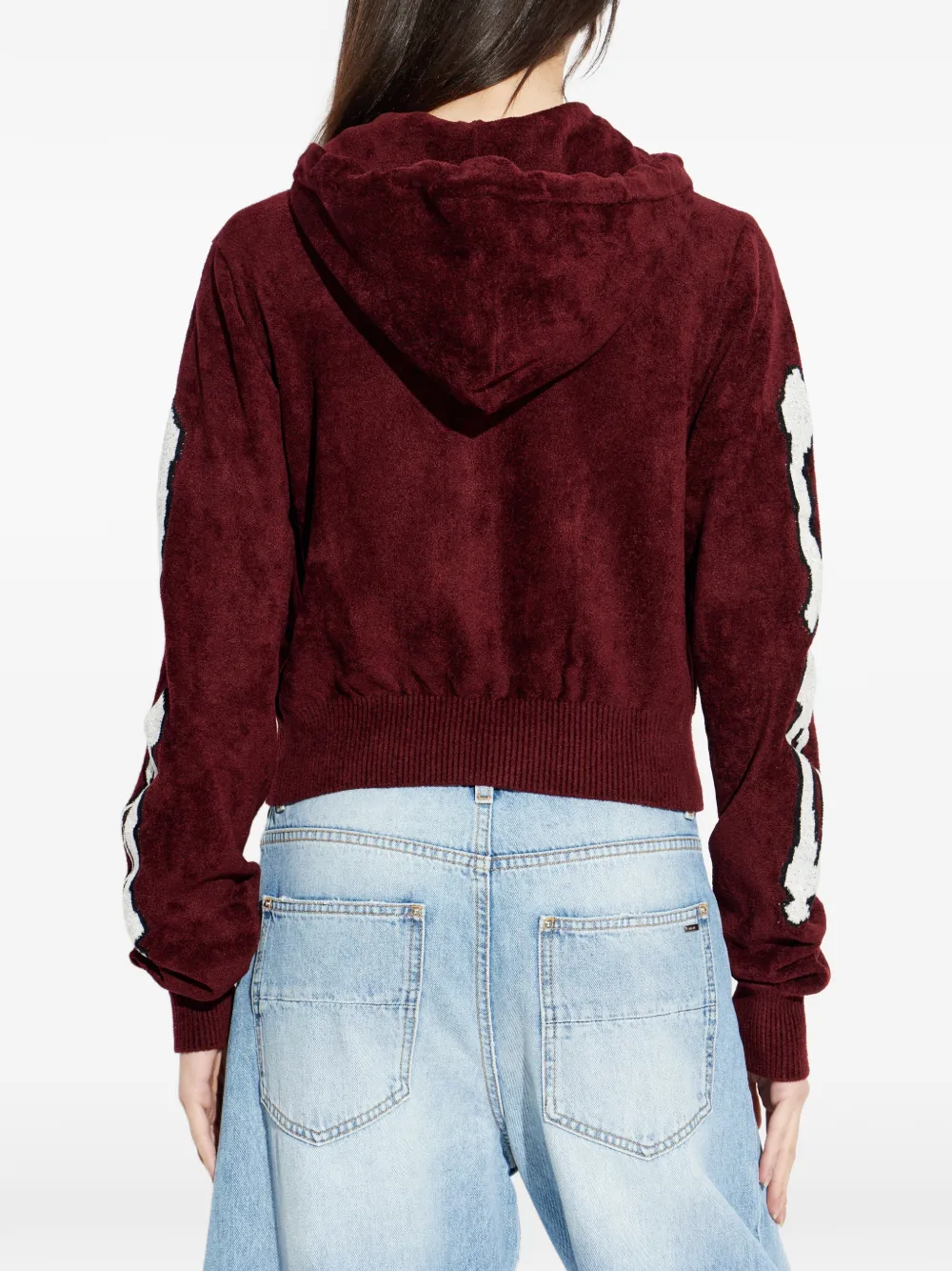AMIRI Hoodie met geborduurd logo en rits Rood