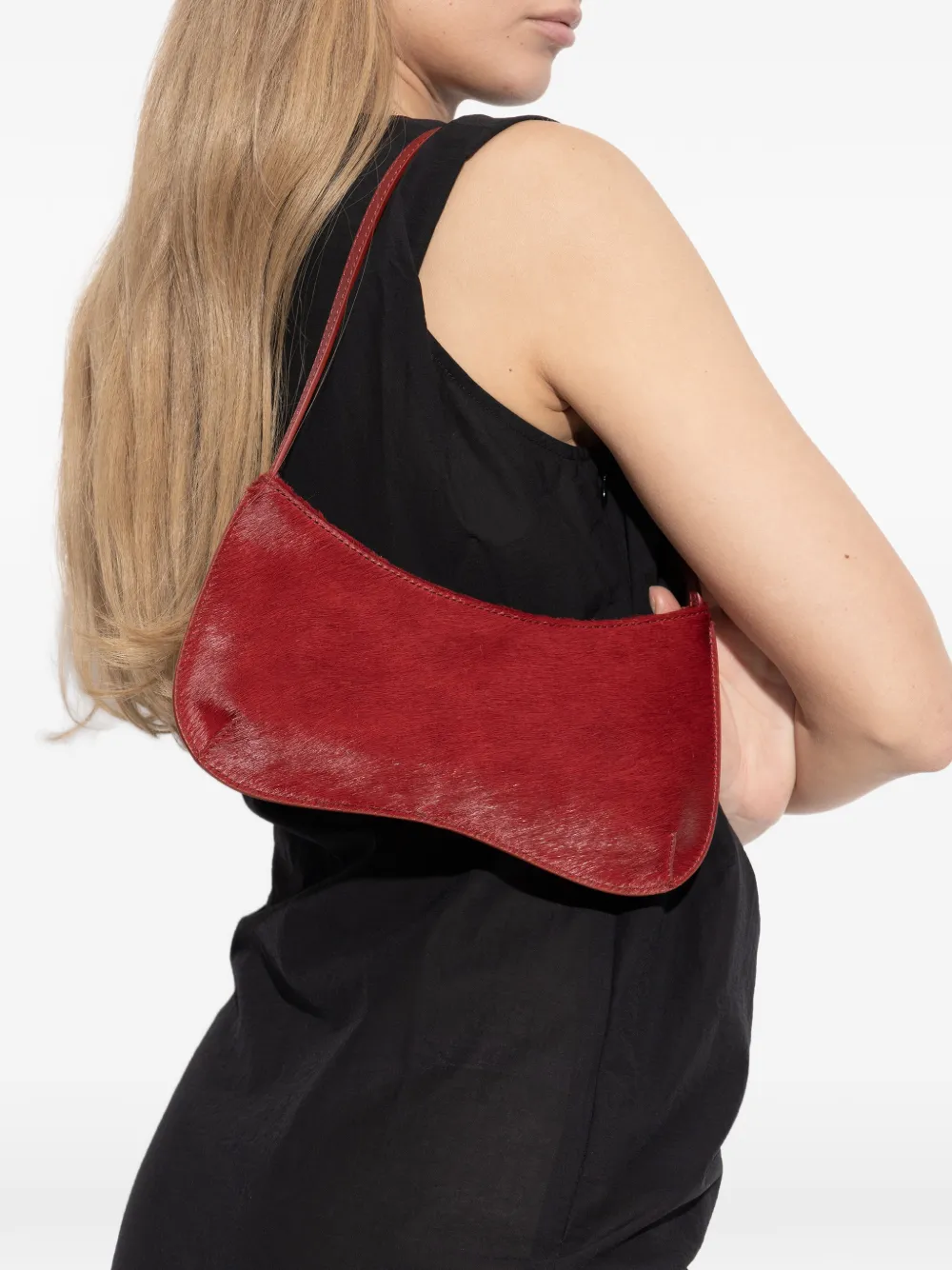 Jacquemus Le Bisou leren schoudertas met verstelbaar bandje Rood