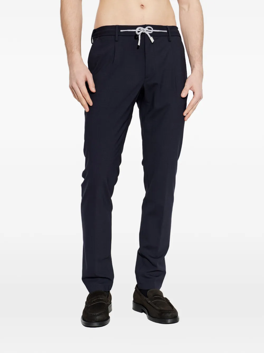 Eleventy Broek met trekkoord Blauw
