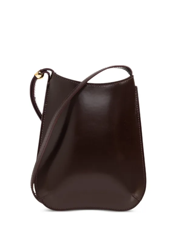 Jacquemus Bisou Leather Shoulder Bag in Brown