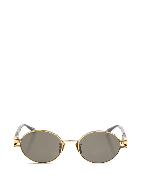 Linda Farrow Phoebe Oval-frame Sunglasses in Gold