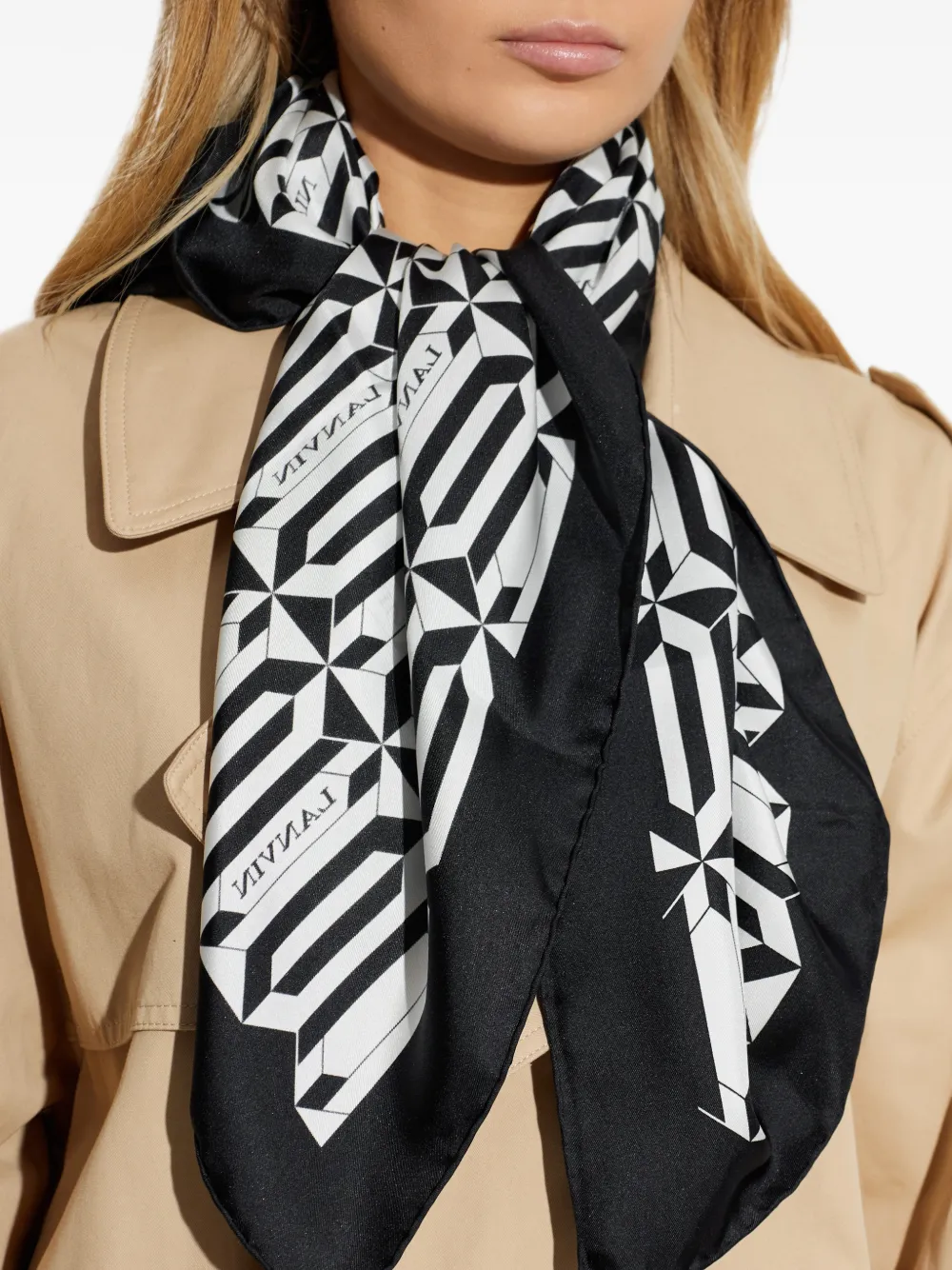  Lanvin Geometric-print Scarf - White 