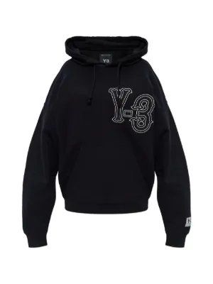 Y-3 logo-print Hoodie | Black | FARFETCH