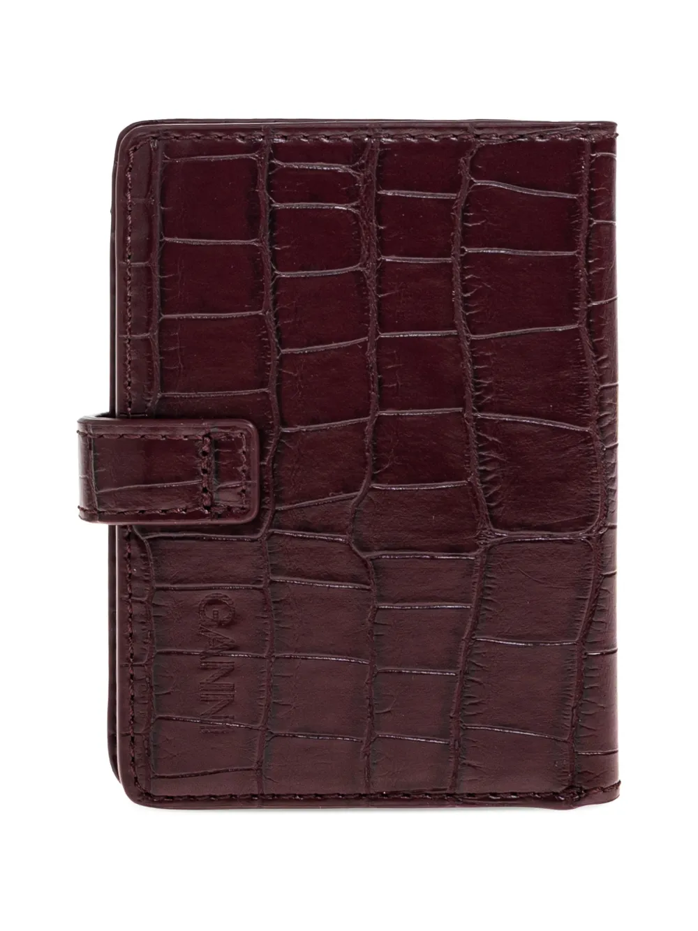 GANNI croc-effect buckle wallet - Rosso