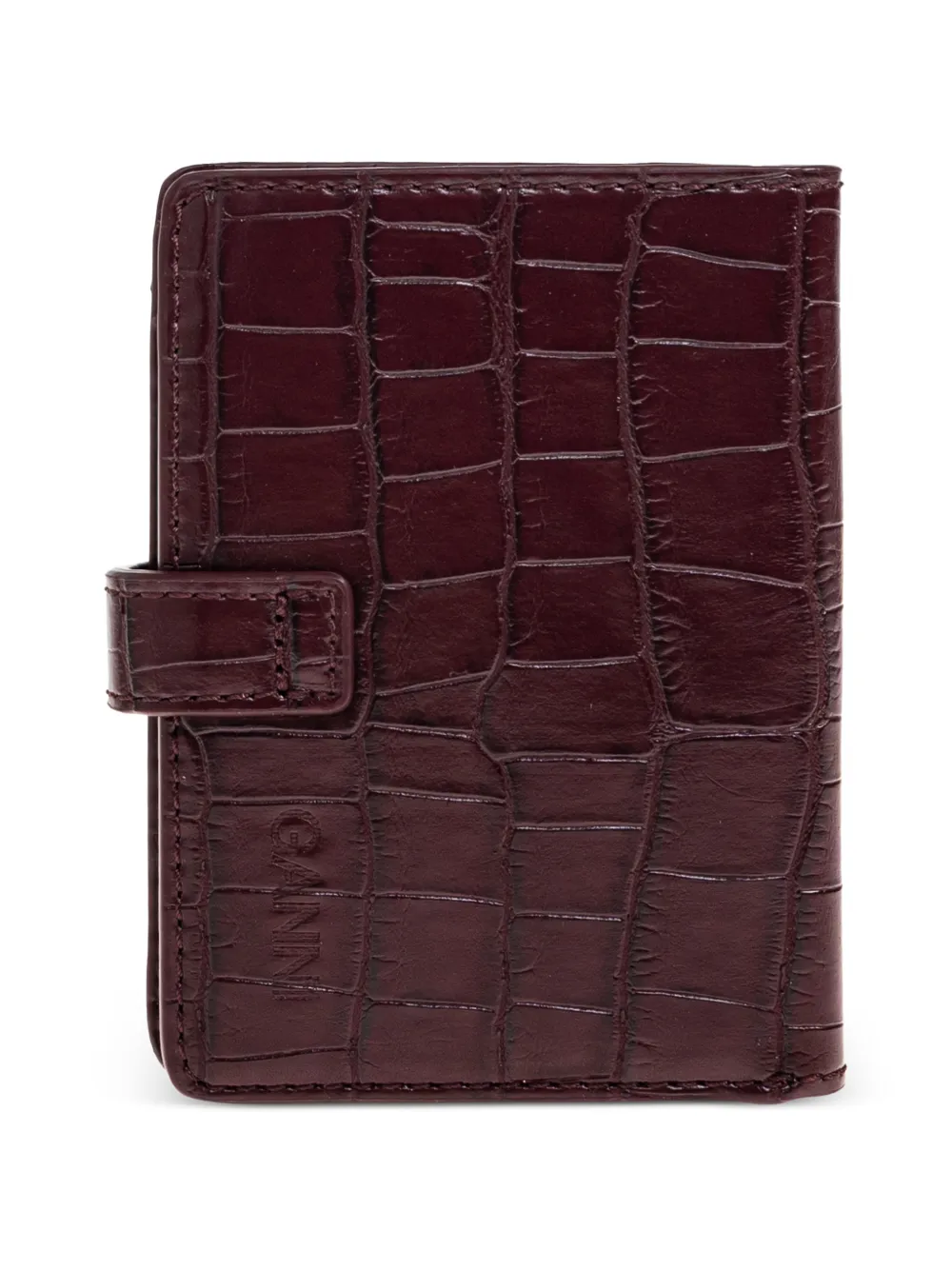 GANNI croc-effect buckle wallet - Rosso