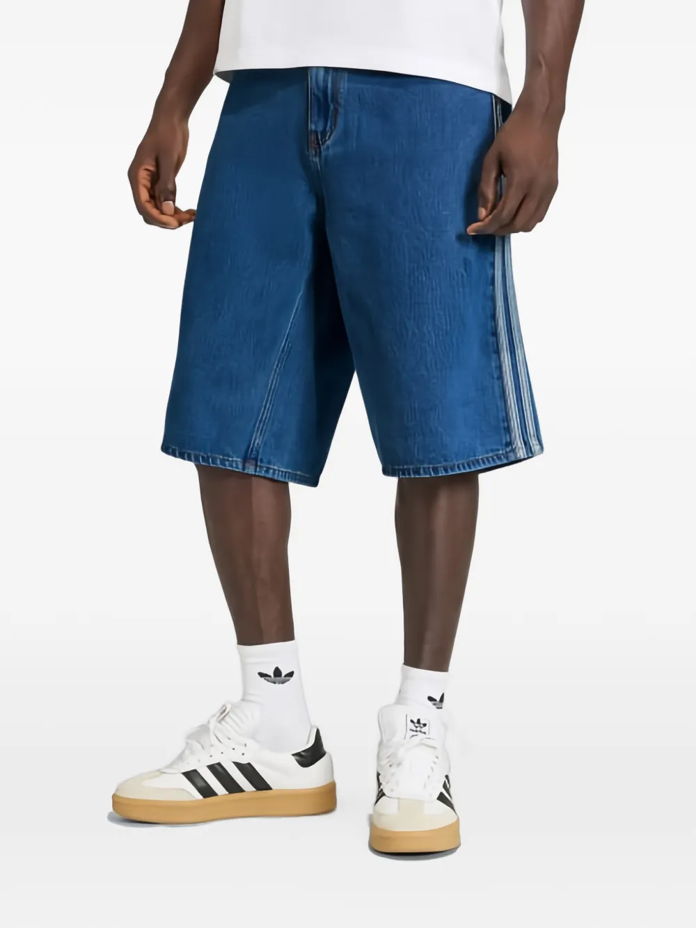 adidas striped-detail shorts - Blu