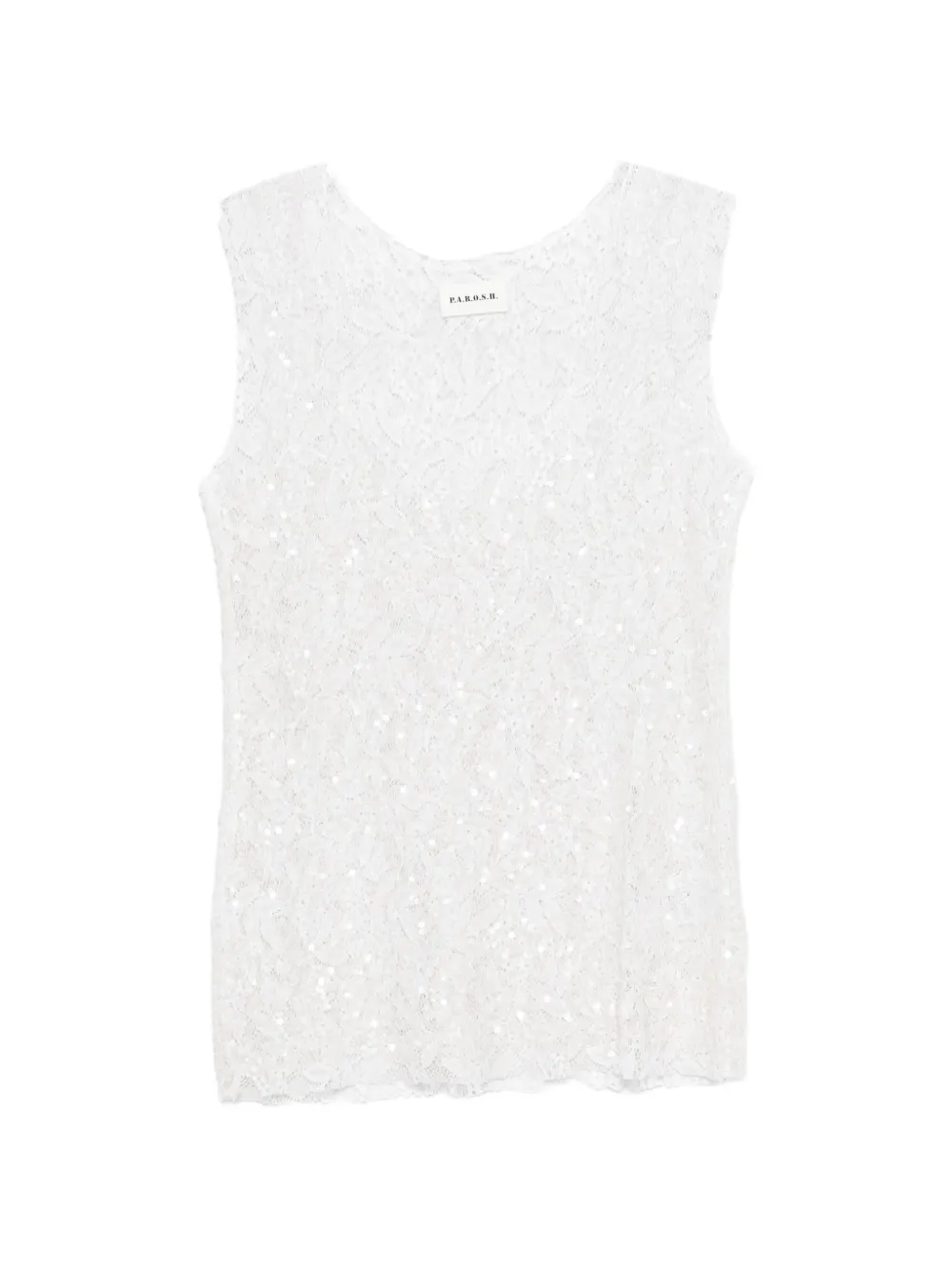 P.A.R.O.S.H. Noodles sequin-embellished top - Bianco