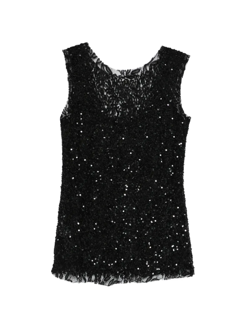  P.a.r.o.s.h. Noodles Sequin-embellished Sleeveless Top - Black 
