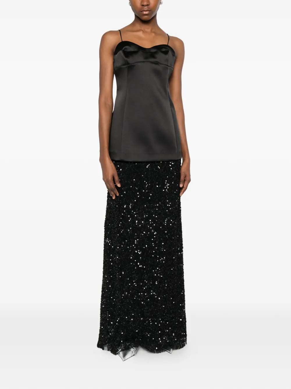  P.a.r.o.s.h. Sequined Maxi Skirt - Black 
